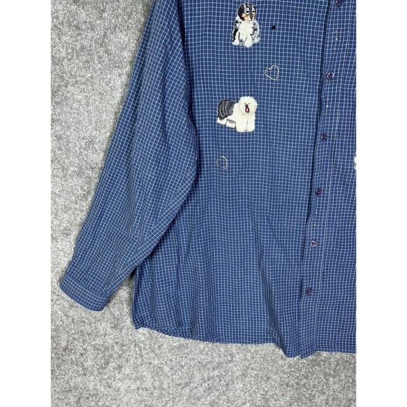 Bobbie Brooks DOG Patch BLING Woof DOGS Button Up Shirt Vintage Womens‎ 22W/24W - Picture 7 of 16